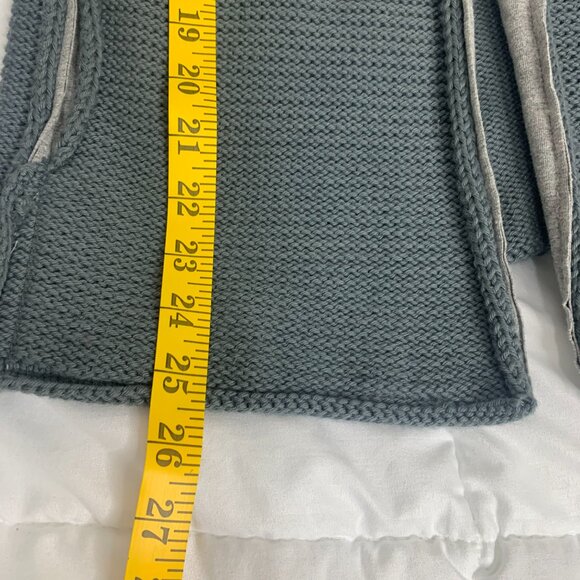 Pure Handknit Women’s Grey-Green Cotton Cardigan –XS – Handmade, Hooded - Picture 16 of 16